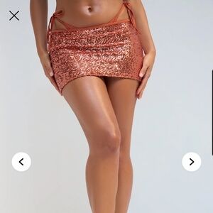 Fashion Nova Sequin Beach Cover Up in Shimmering Copper